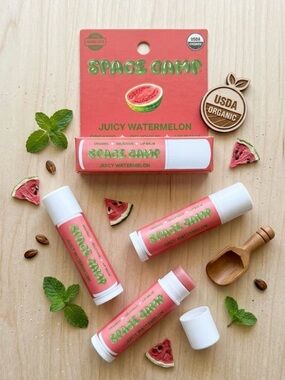 Lot Of 3 Space Camp Jumbo Lip Balm Juicy Watermelon Flavored Organic Exclusive